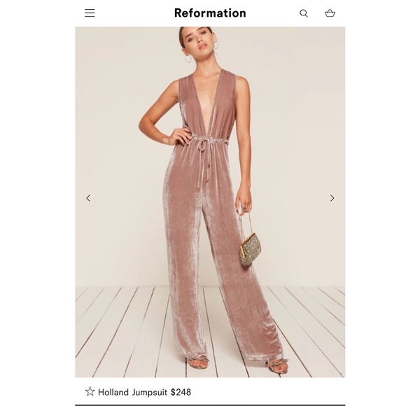 Reformation Other - Reformation Holland Jumpsuit in Pink - NWT